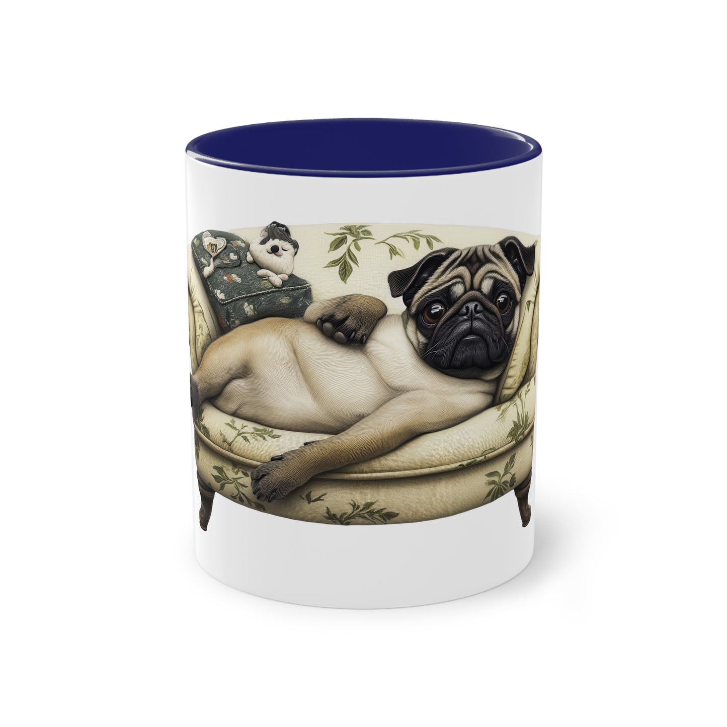 Mops Tasse mit Sofa Motiv