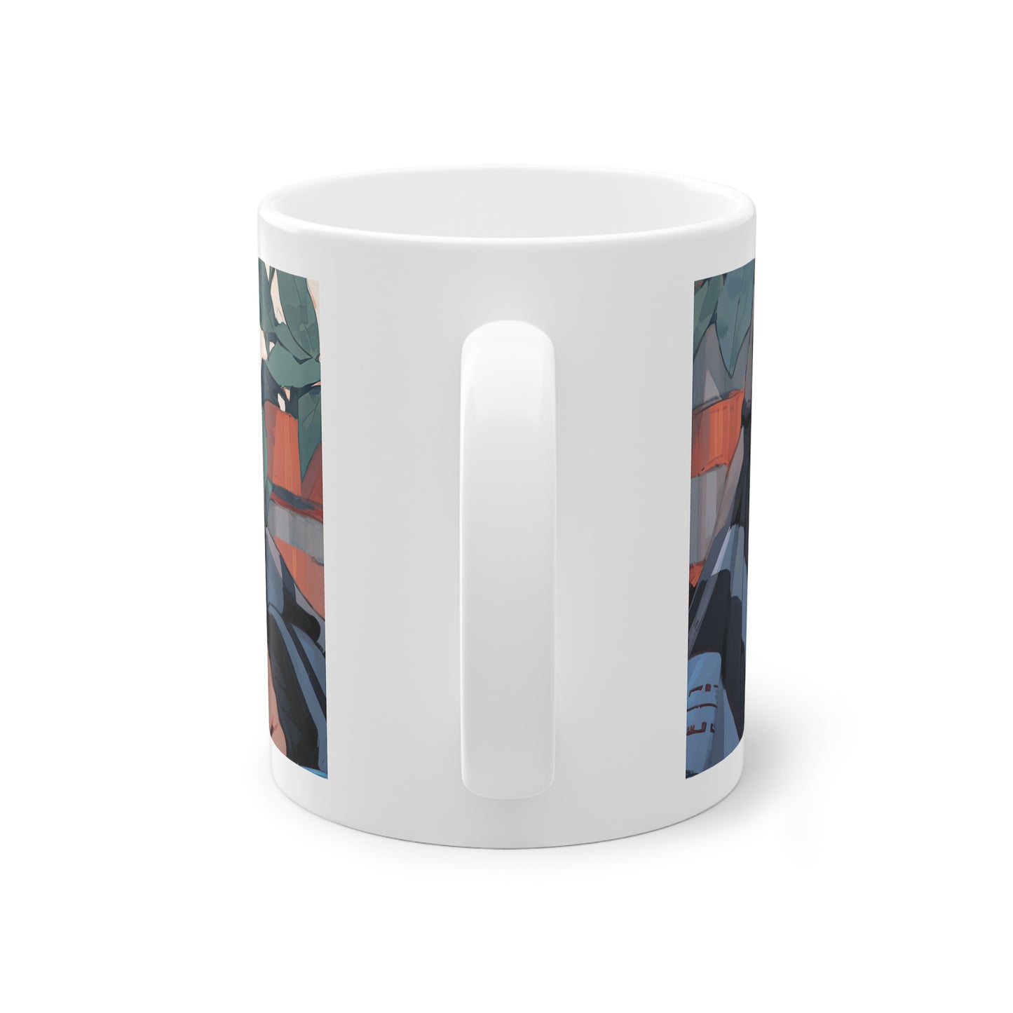 Anime Tasse mit Girl und süßer Katze im Cozy Style