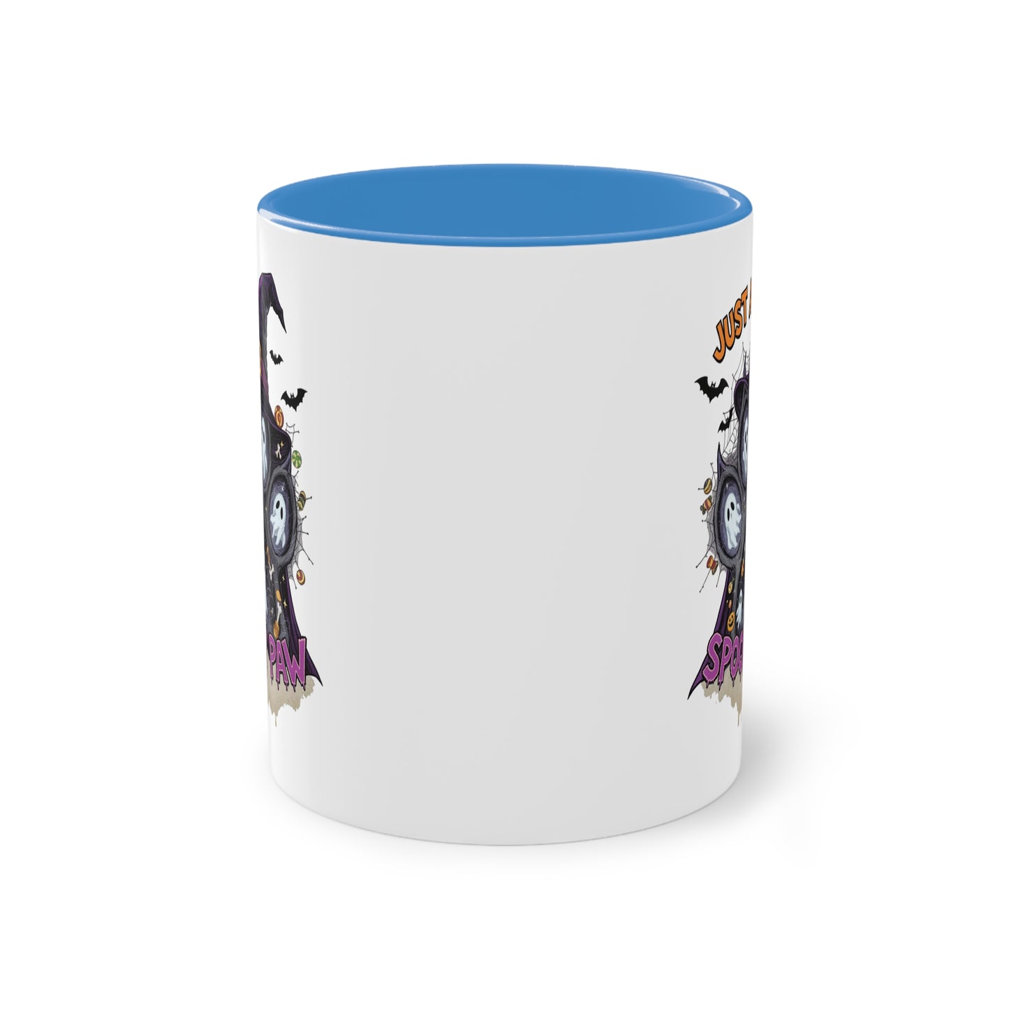 Lustige Halloween-Tasse mit Geister-Pfote für Katzenfreunde