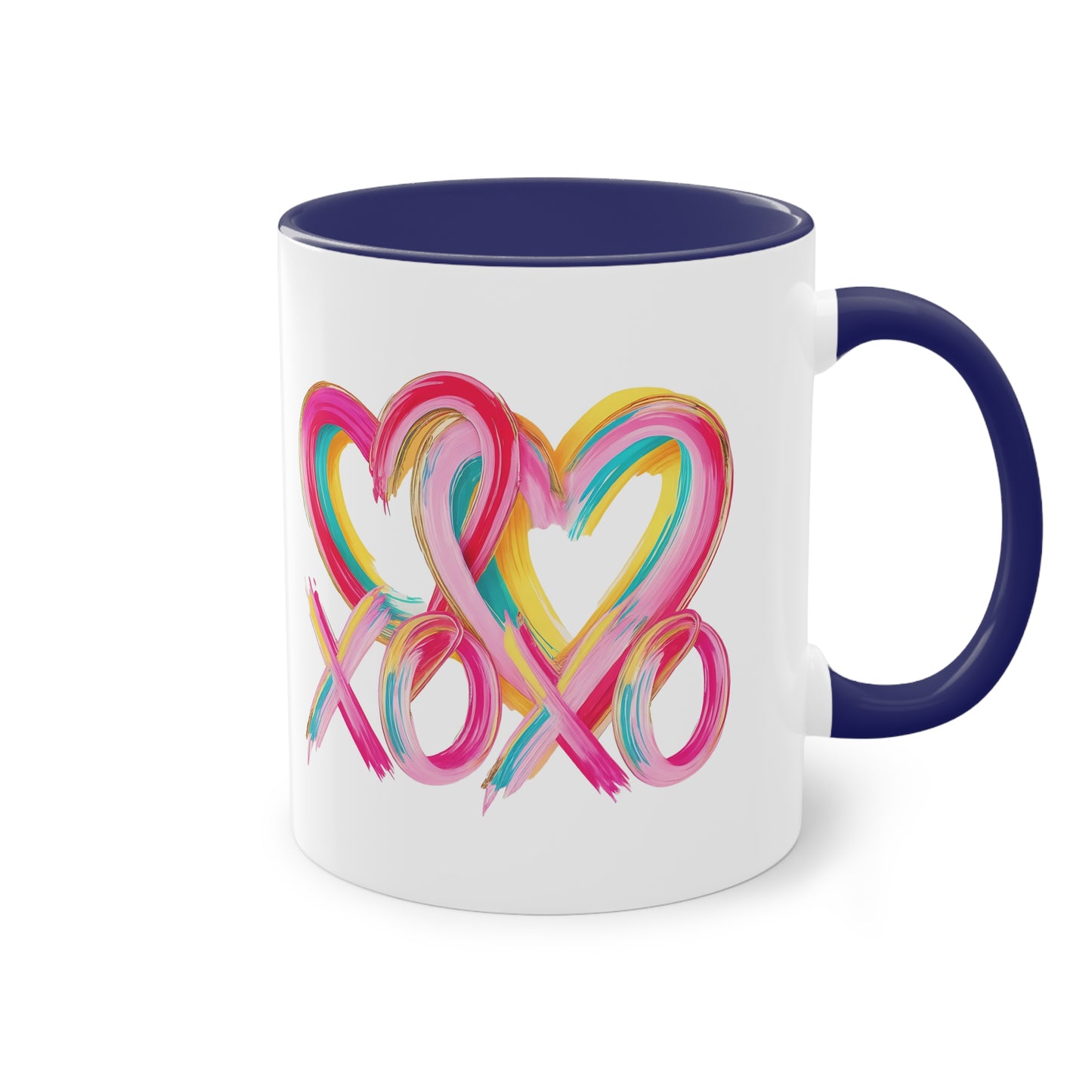 XOXO Tasse mit bunten Herzen für Liebe Nähe und gute Laune