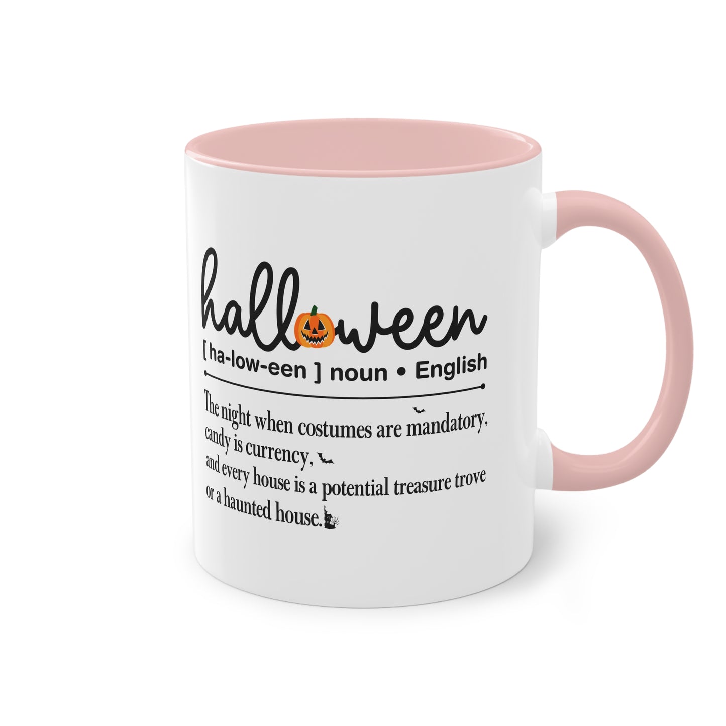 Halloween Tasse mit Definition & Kürbis-Detail | Lustiges Wörterbuch-Design
