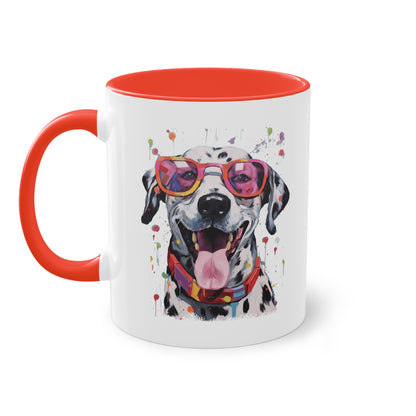 Dalmatiner mit Sonnenbrille Tasse - Coole Hunde Keramik Tasse