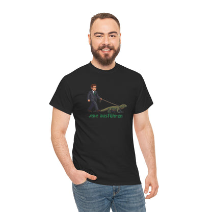 ".exe ausführen" T-Shirt mit Echse für Nerds