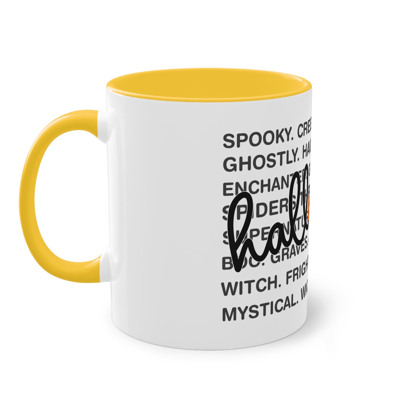 Halloween Tasse mit Wortwolke & Schriftzug | Gruseliges Herbst-Design