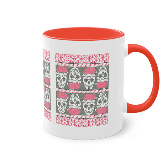 Ugly Sweater Totenkopf Tasse - Weihnachtlicher Grusel mit Stil