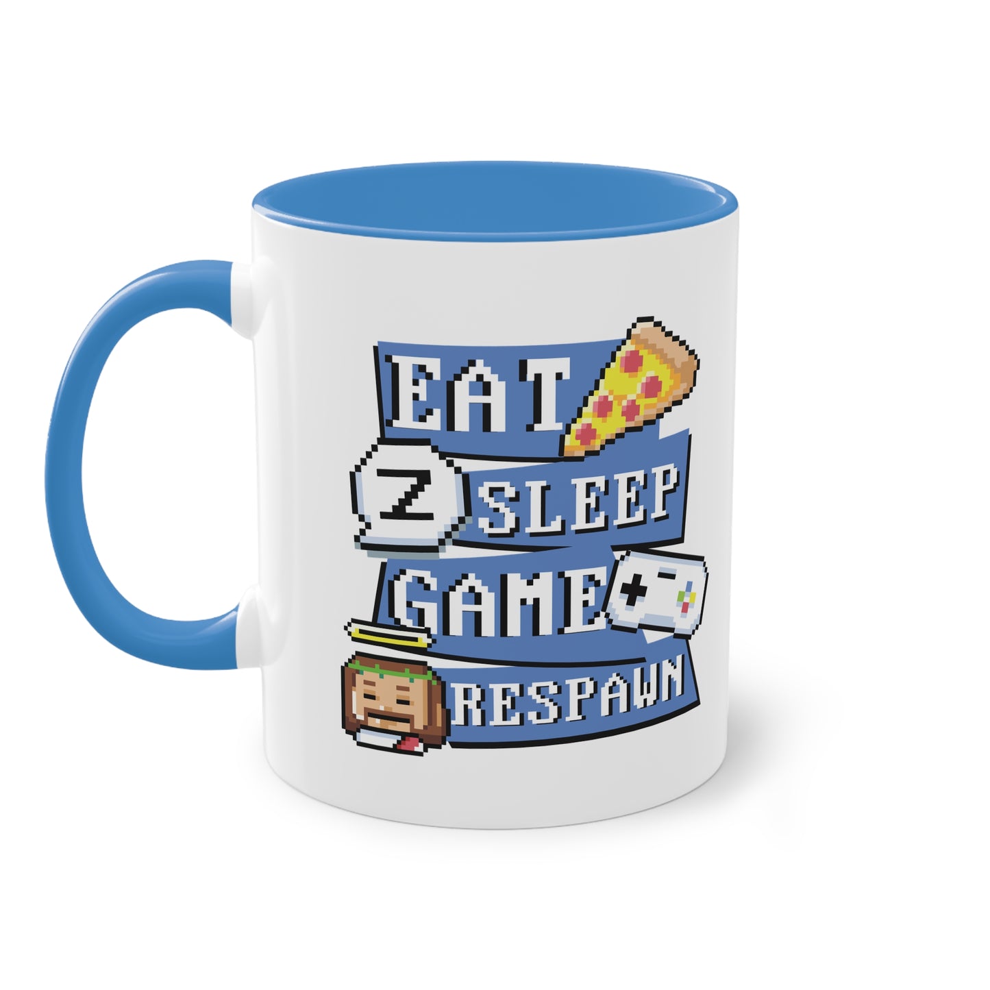 Eat, sleep, game, repeat - Die ultimative Gamer-Pixel-Tasse