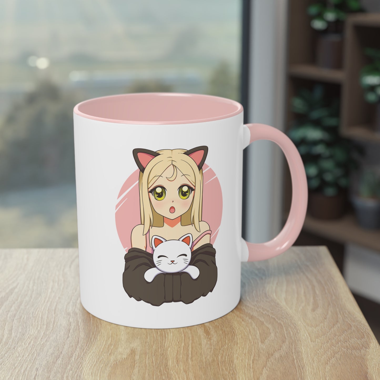 Katzenliebe im Manga-Stil - Die Anime Girl & Katzenfreundschaft Tasse