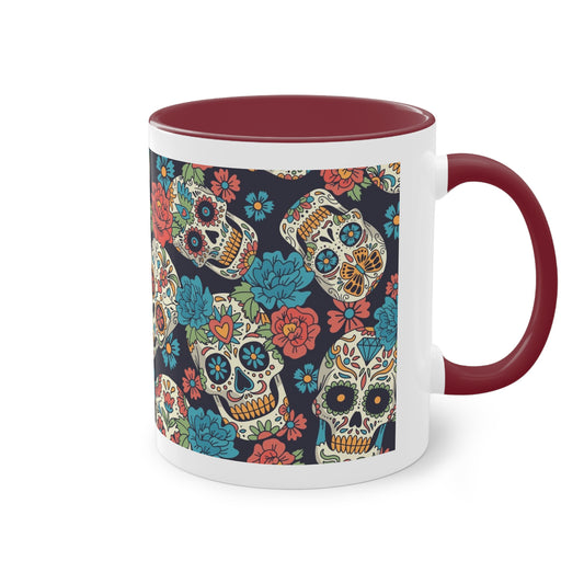 Día de los Muertos Tasse - Buntes Totenkopf-Muster im mexikanischen Stil