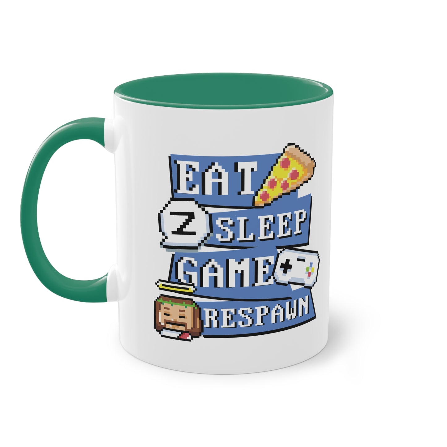 Eat, sleep, game, repeat - Die ultimative Gamer-Pixel-Tasse