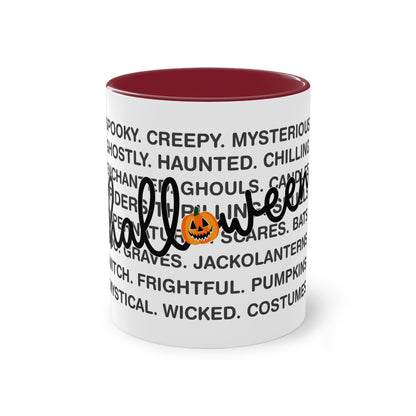 Halloween Tasse mit Wortwolke & Schriftzug | Gruseliges Herbst-Design