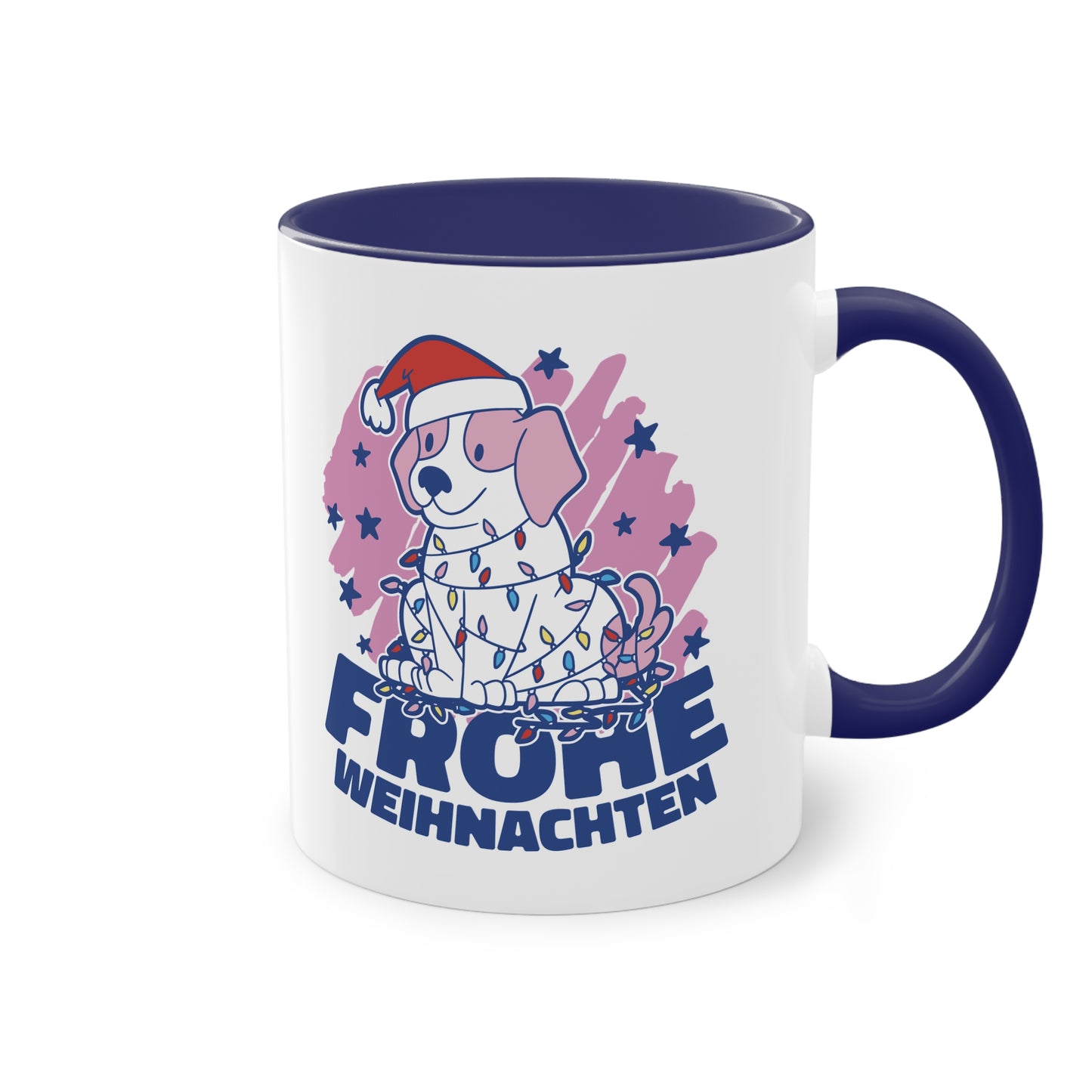 Frohe Weihnachten Hundetasse - Festliche Kaffeetasse für Hundefans