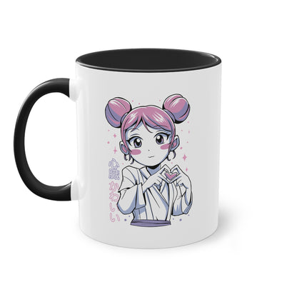 Love Story Anime Tasse - Süßes Manga-Mädchen mit Herzmotiv