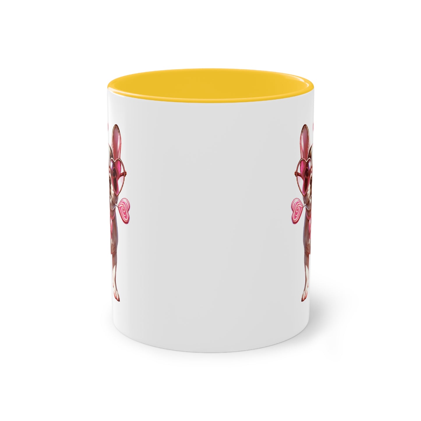 Süße French Bulldog Tasse mit Herzbrille für Hunde Fans