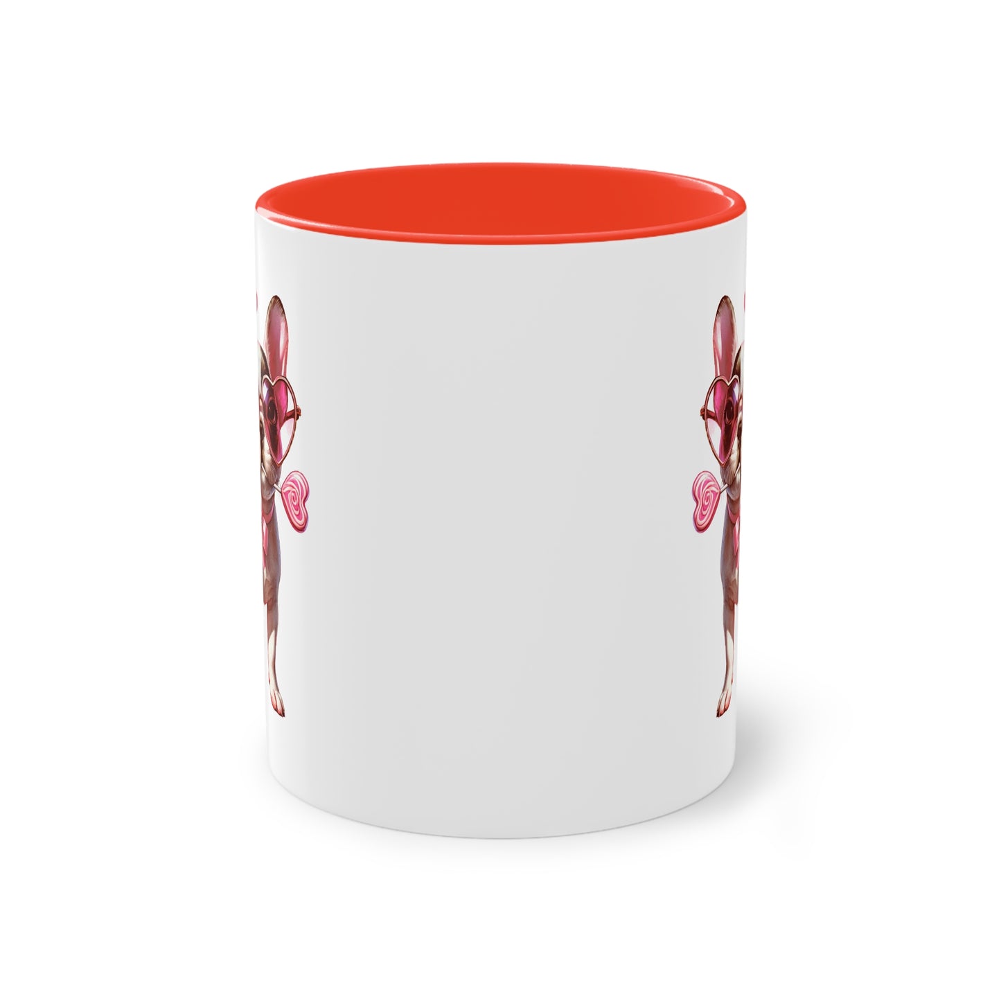 Süße French Bulldog Tasse mit Herzbrille für Hunde Fans