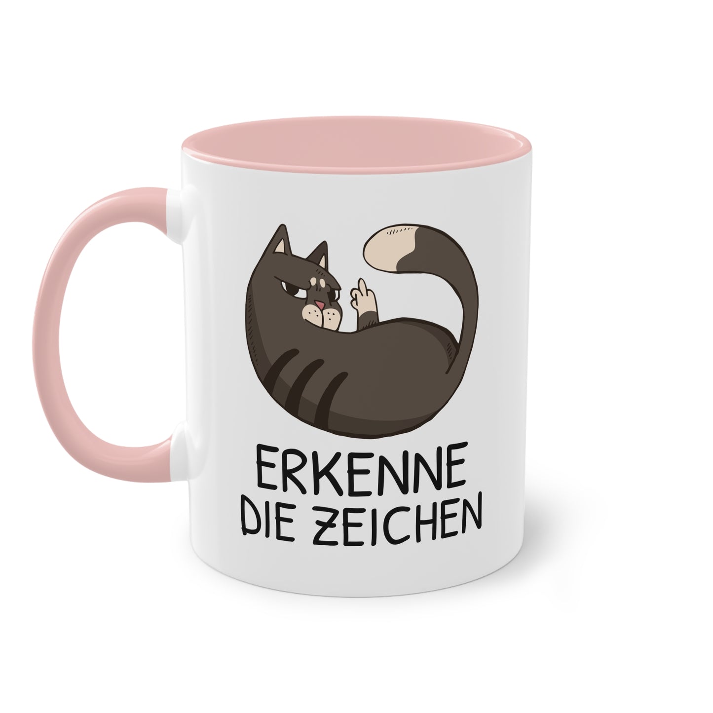 Tasse „Erkenne die Zeichen“ - freche Katze mit Mittelfinger