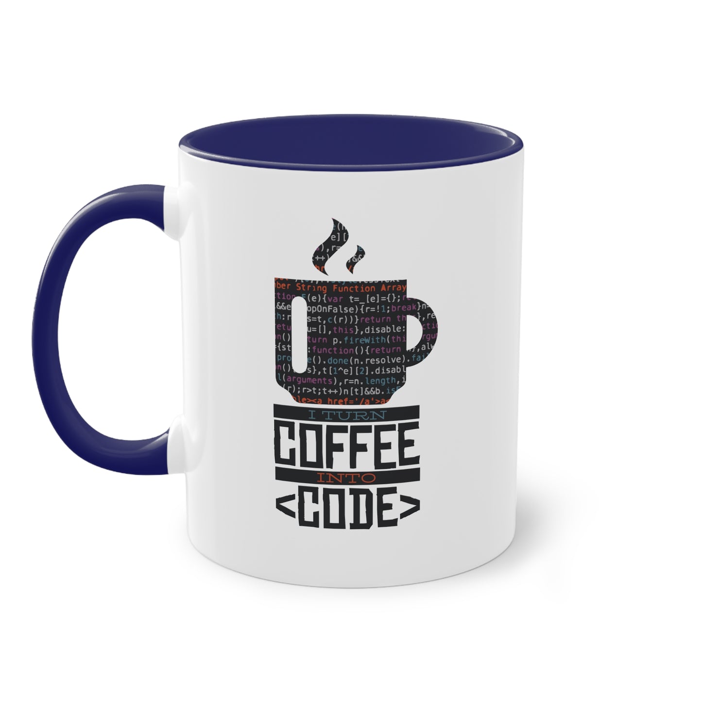 "I turn coffee into code" Tasse für Programmierer