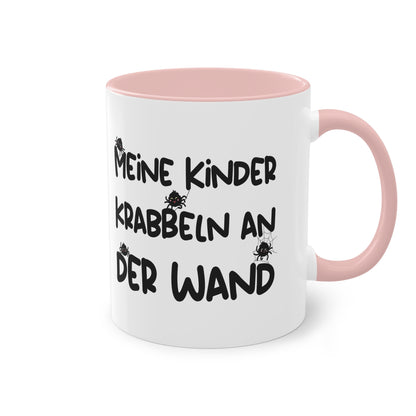 Tasse: "Meine Kinder krabbeln an der Wand" für Spinnenhalter