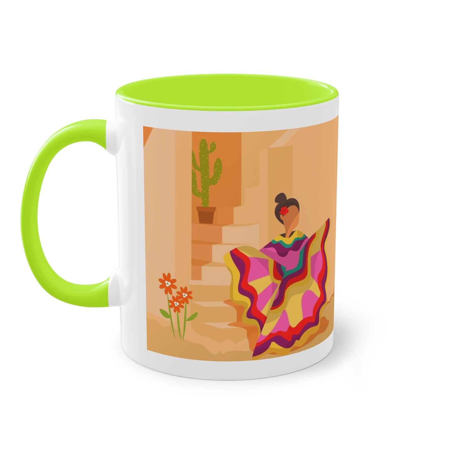 Mexikanische Tänzerinnen Tasse - Farbenfrohes Design mit folkloristischen Motiven