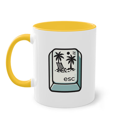 "ESC to Paradise" Tasse für Gamer mit Fernweh