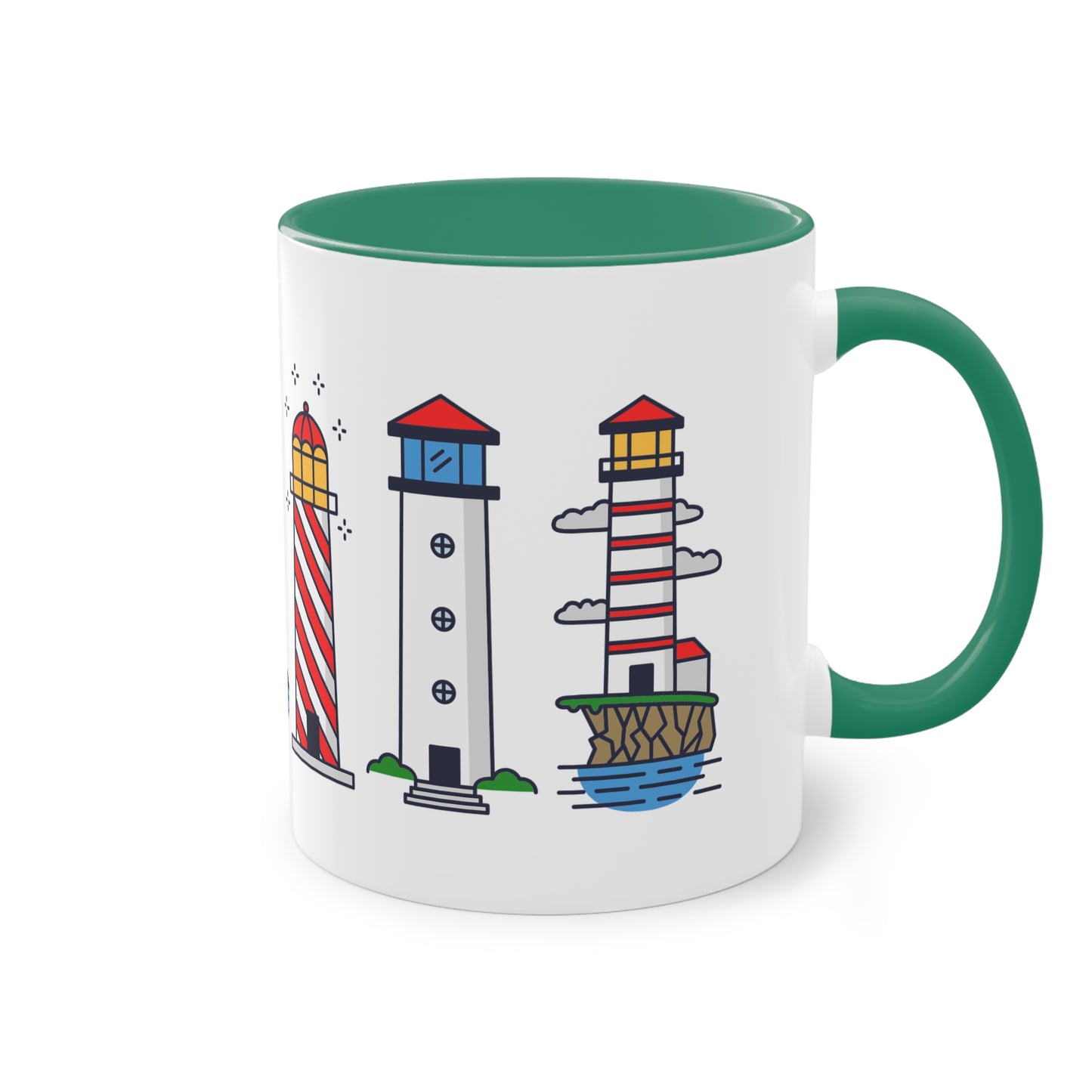 Leuchtturmpanorama - Die Nordsee Leuchtturm Tasse