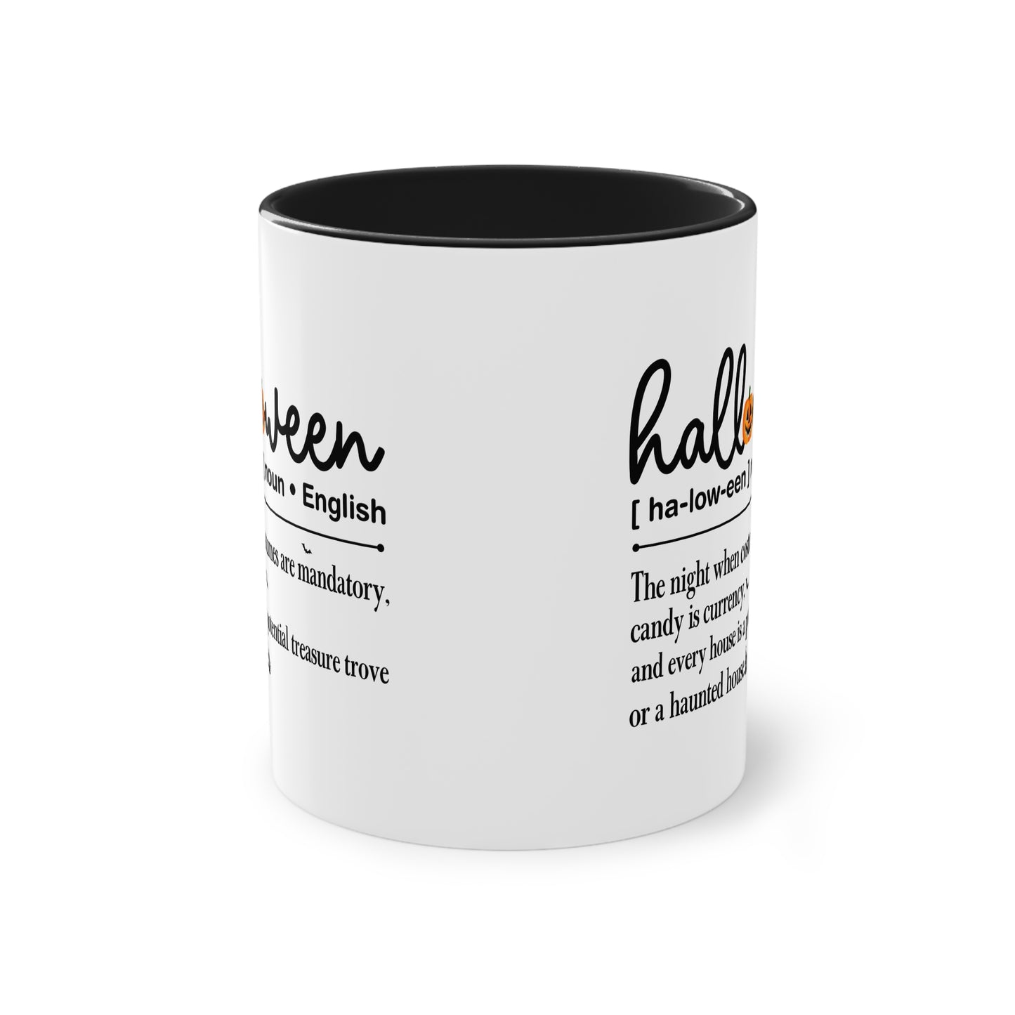 Halloween Tasse mit Definition & Kürbis-Detail | Lustiges Wörterbuch-Design