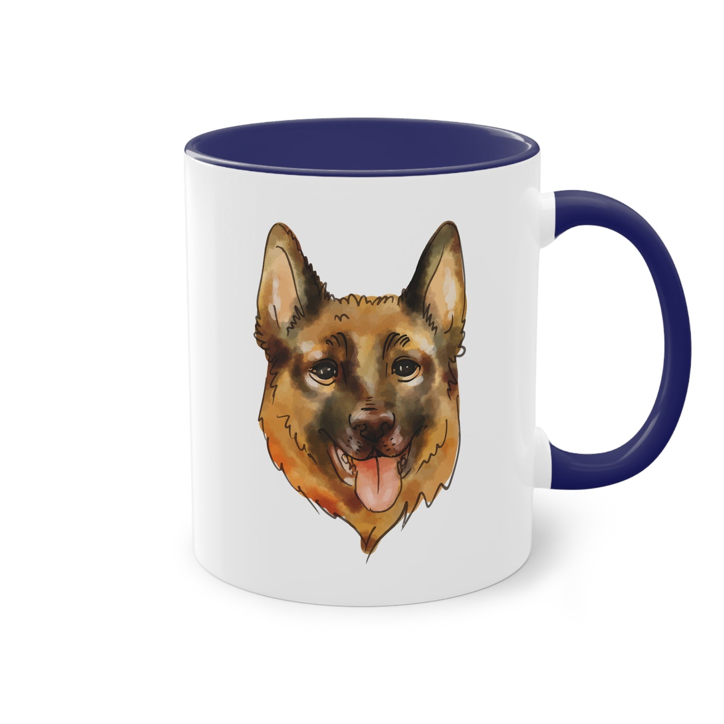 Schäferhund Tasse - Treuer Begleiter im Aquarellstil