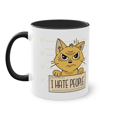 Tasse - "I Hate People" Mugshot Design für Katzenliebhaber