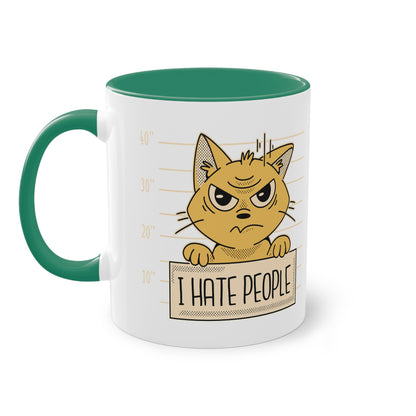 Tasse - "I Hate People" Mugshot Design für Katzenliebhaber