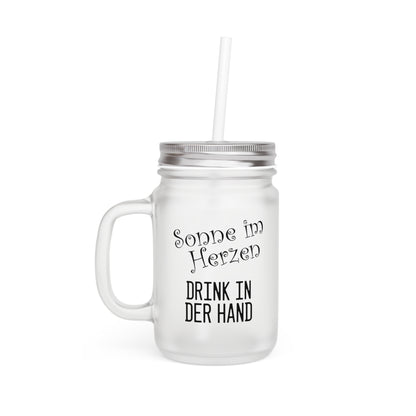 Mason Jar Trinkglas "Sonne im Herzen, Drink in der Hand"