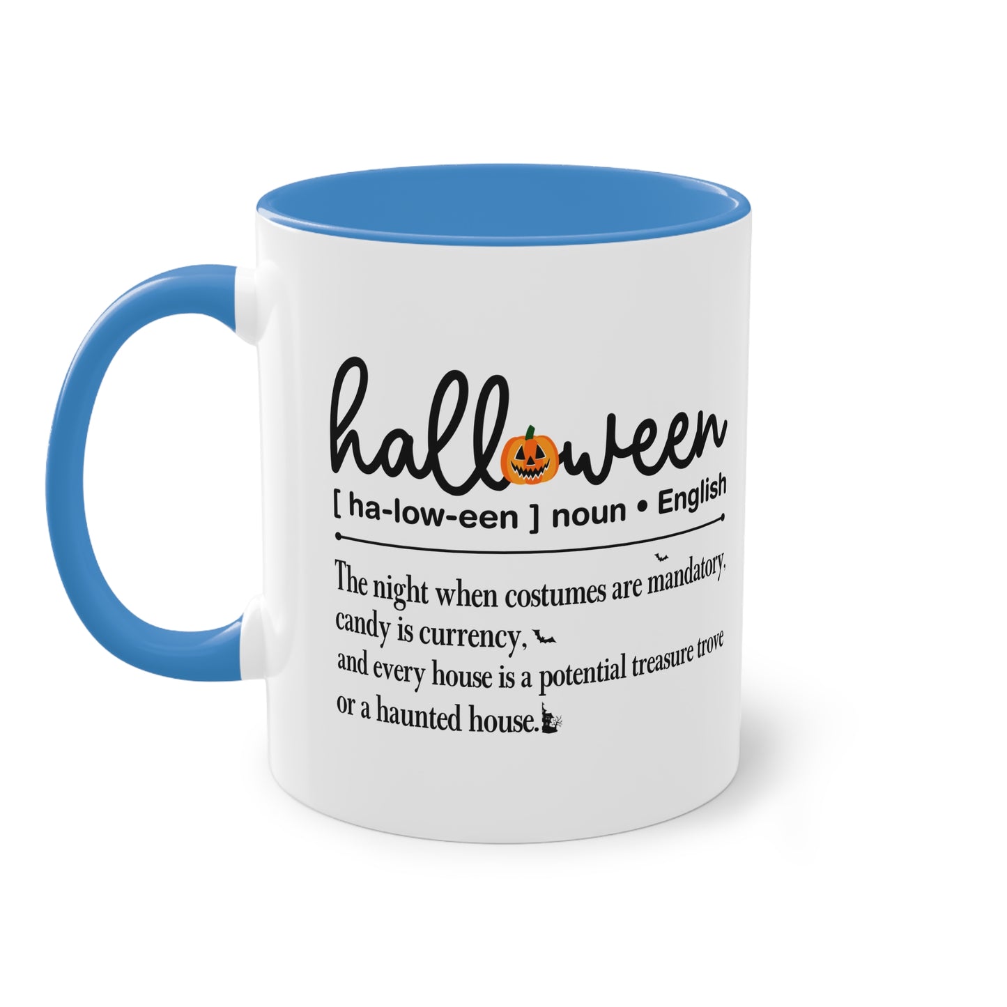 Halloween Tasse mit Definition & Kürbis-Detail | Lustiges Wörterbuch-Design