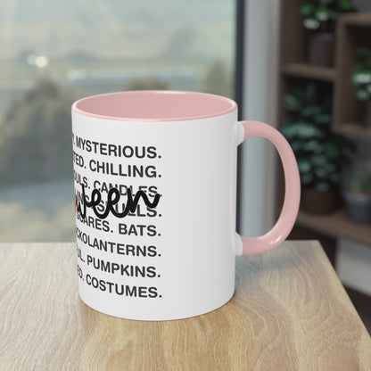 Halloween Tasse mit Wortwolke & Schriftzug | Gruseliges Herbst-Design