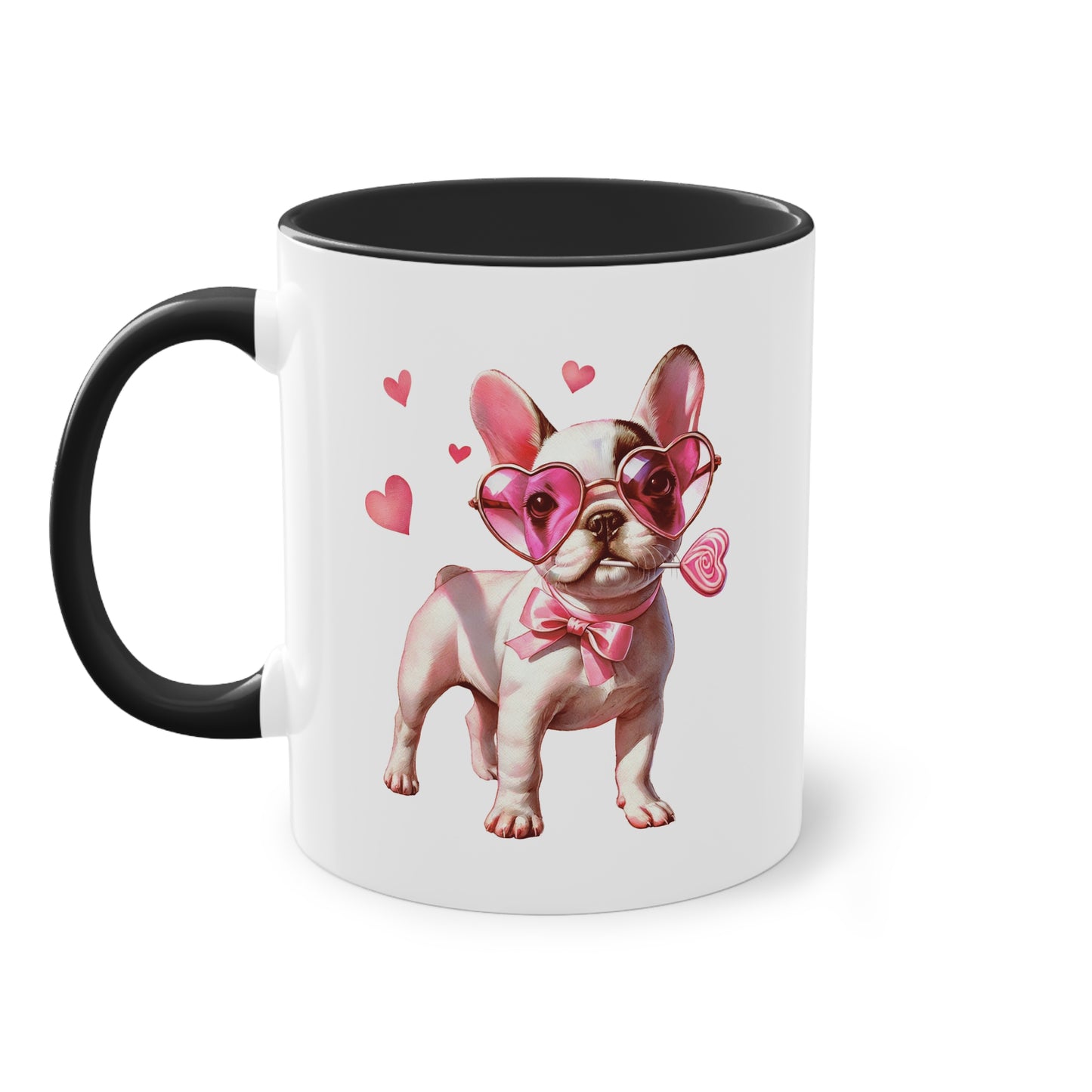 Süße French Bulldog Tasse mit Herzbrille für Hunde Fans