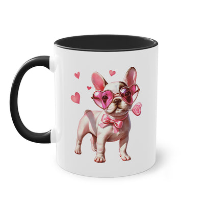 Süße French Bulldog Tasse mit Herzbrille für Hunde Fans
