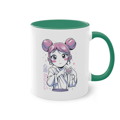 Love Story Anime Tasse - Süßes Manga-Mädchen mit Herzmotiv