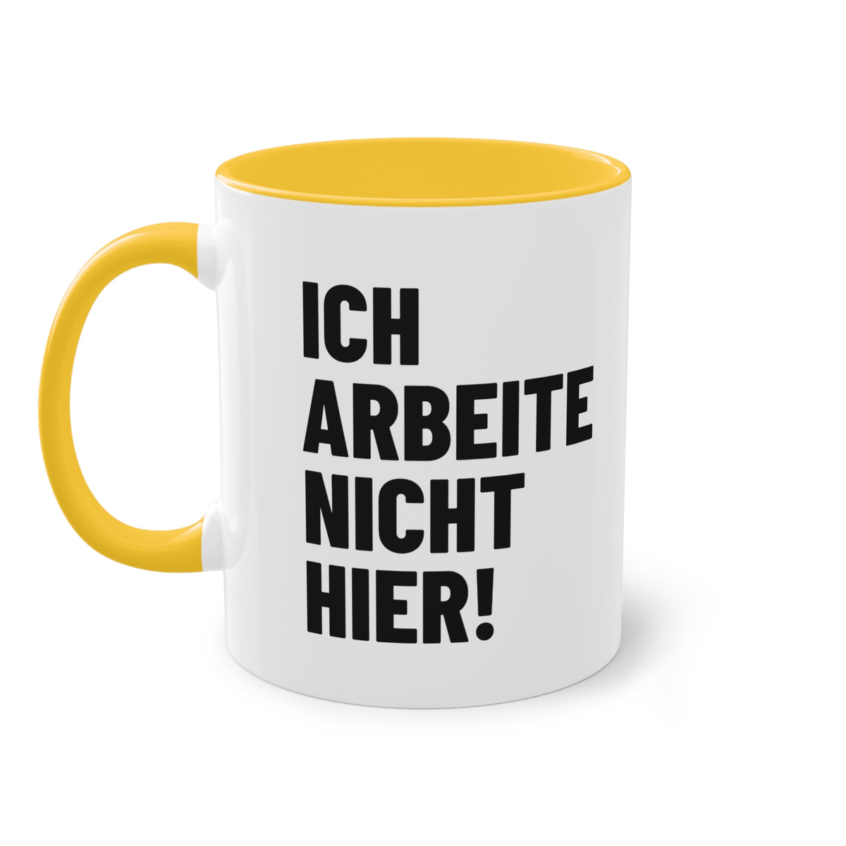 Spruchtasse "Ich arbeite nicht hier!", Farbvariante Gold