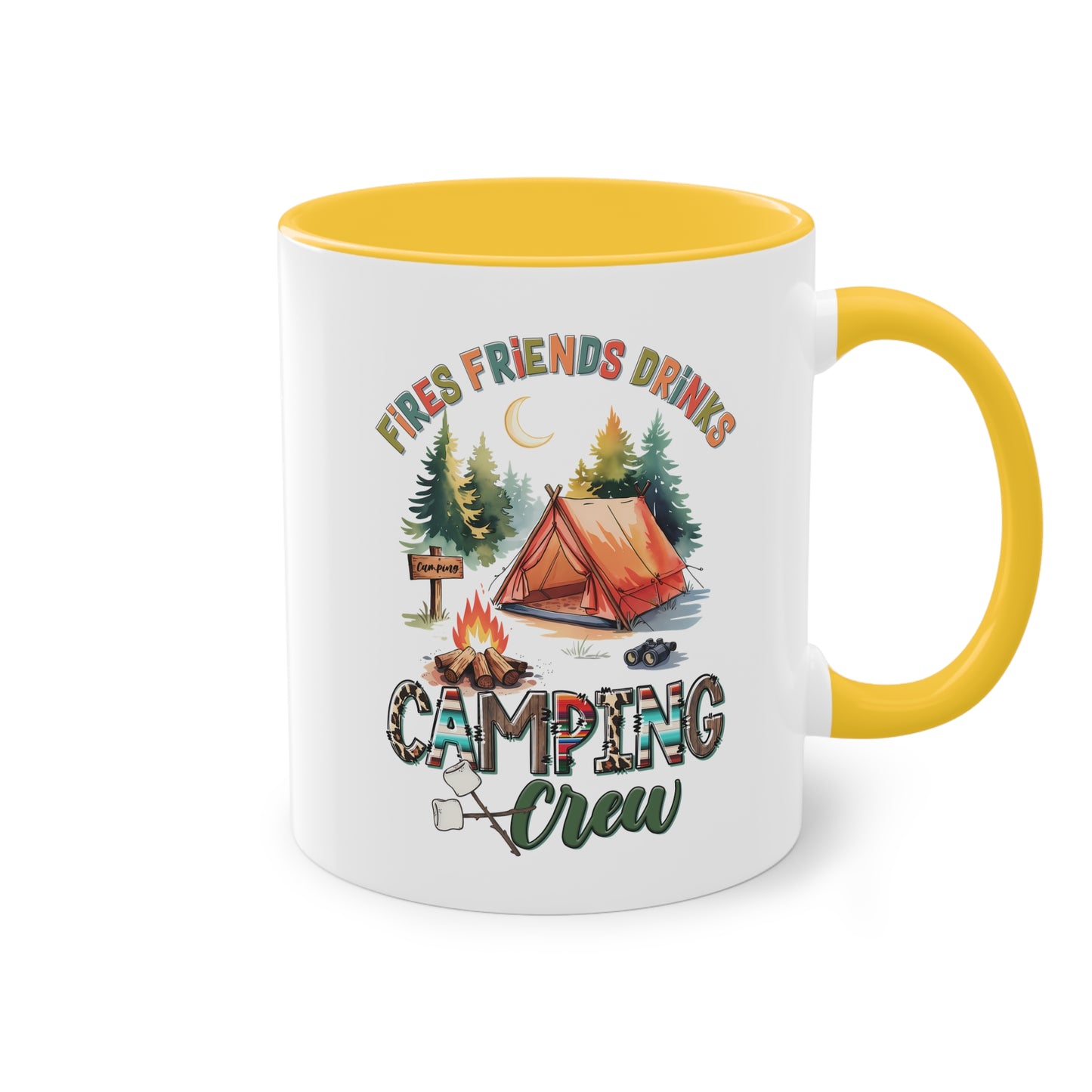 Camping Tasse mit Zelt, Lagerfeuer & „Camping Crew“ Schriftzug
