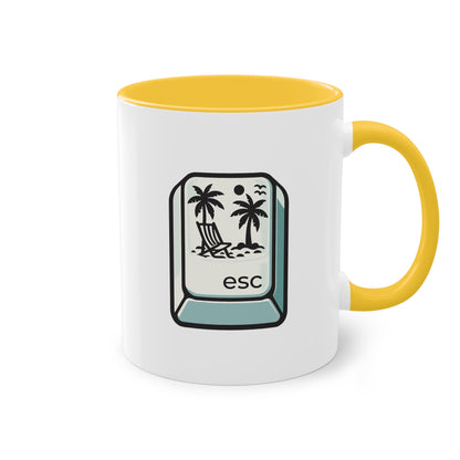 "ESC to Paradise" Tasse für Gamer mit Fernweh