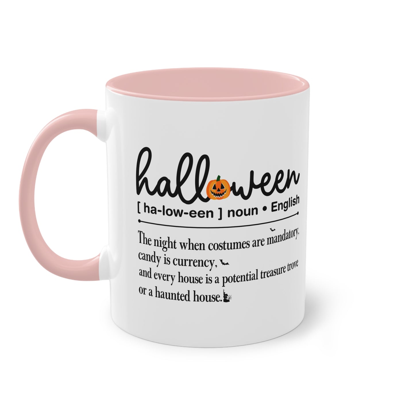 Halloween Tasse mit Definition & Kürbis-Detail | Lustiges Wörterbuch-Design