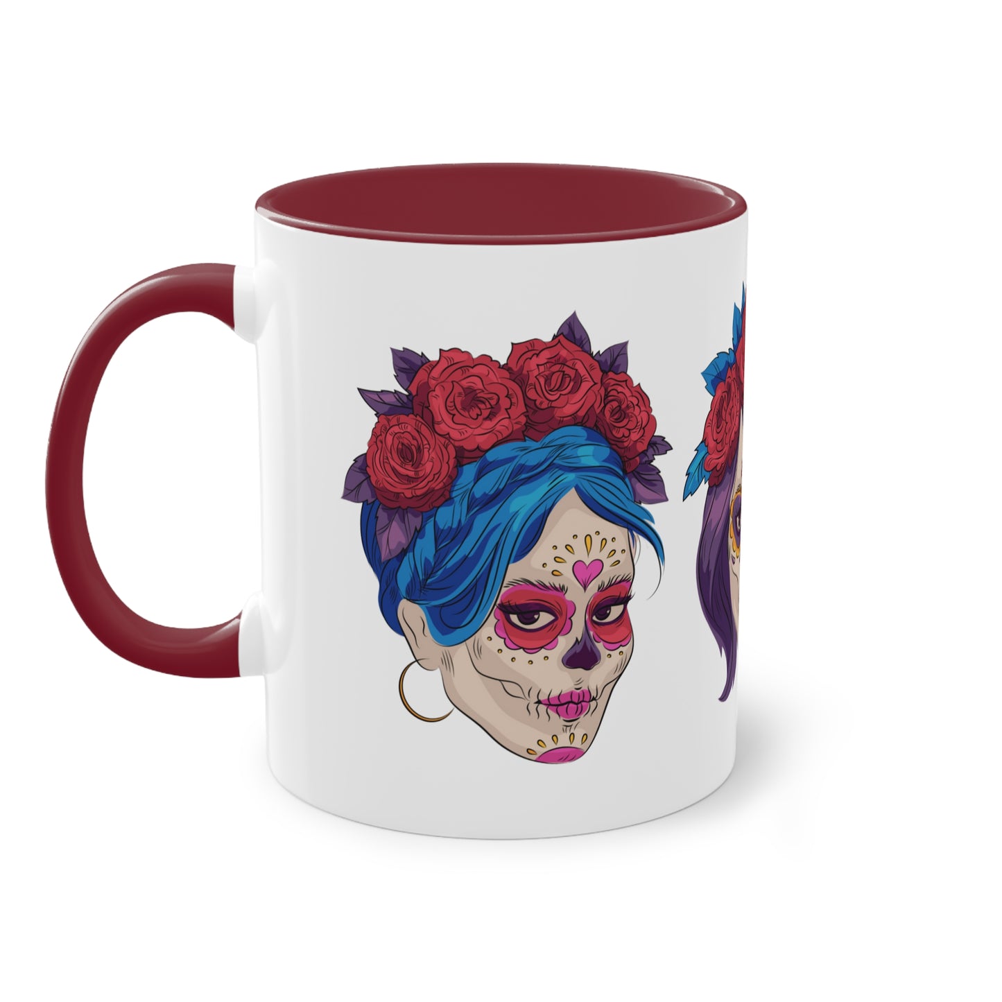 Día de los Muertos Tasse - Elegante Catrina-Designs mit Rosen