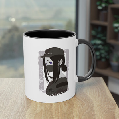 Anime Teufel Tasse - Mystisches Manga-Design mit schwarzem Griff