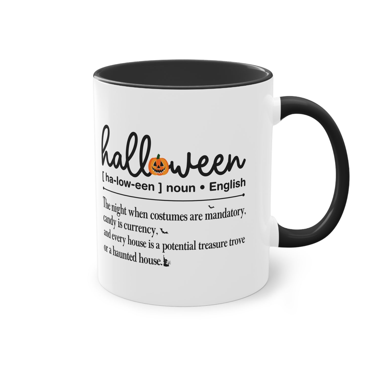 Halloween Tasse mit Definition & Kürbis-Detail | Lustiges Wörterbuch-Design