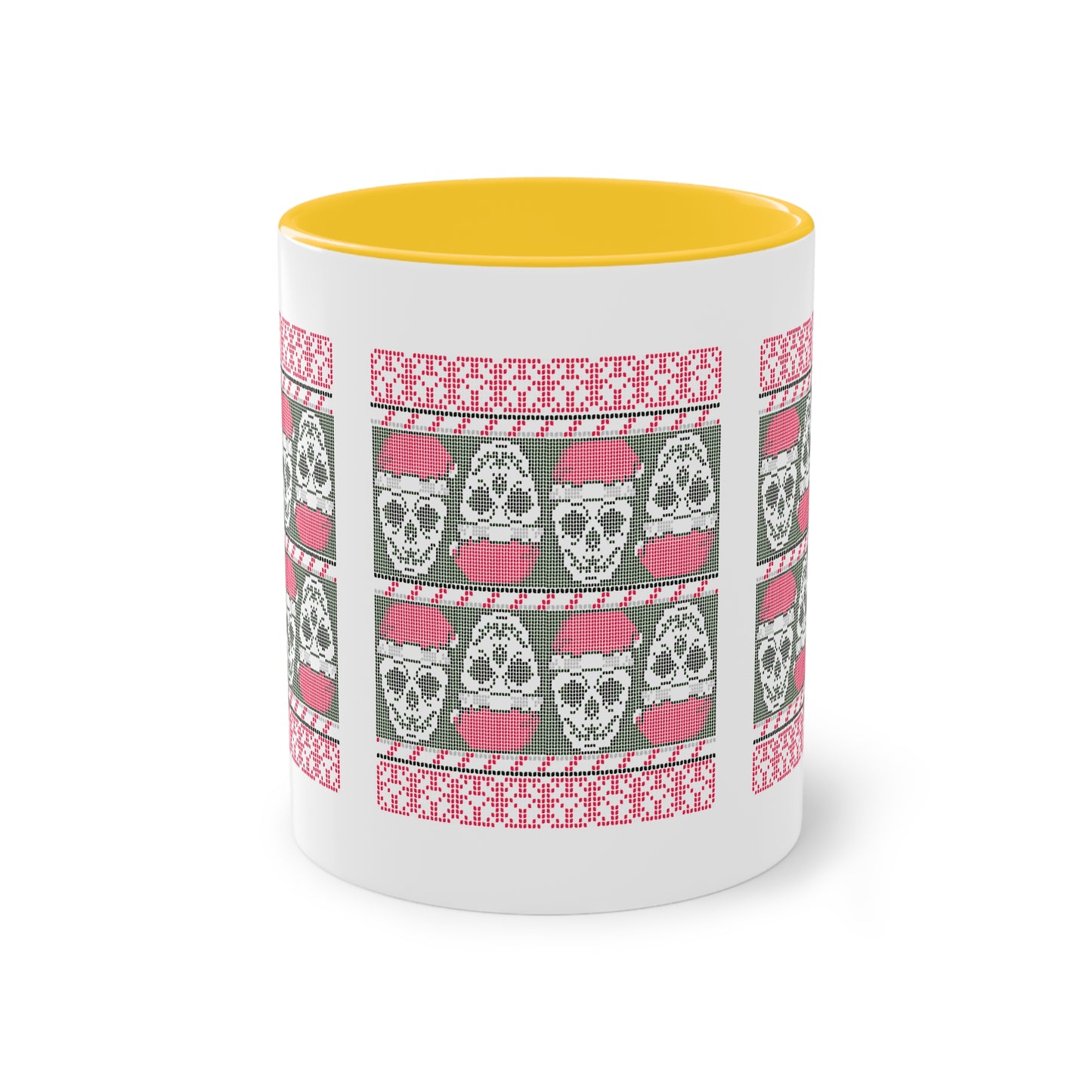 Ugly Sweater Totenkopf Tasse - Weihnachtlicher Grusel mit Stil