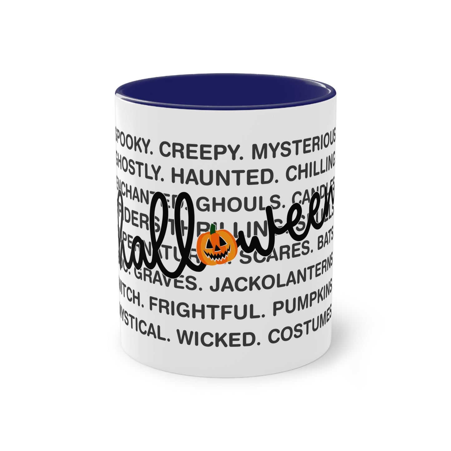 Halloween Tasse mit Wortwolke & Schriftzug | Gruseliges Herbst-Design