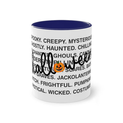 Halloween Tasse mit Wortwolke & Schriftzug | Gruseliges Herbst-Design