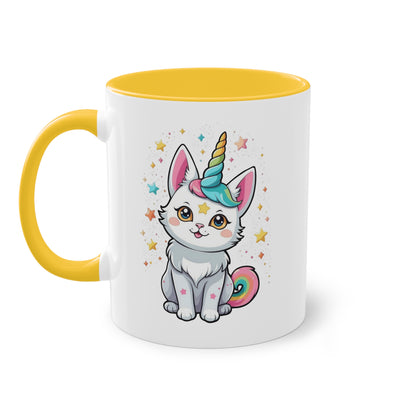 Magische Katzen-Einhorn Tasse - Keramik Tasse mit Einhornkatze Design