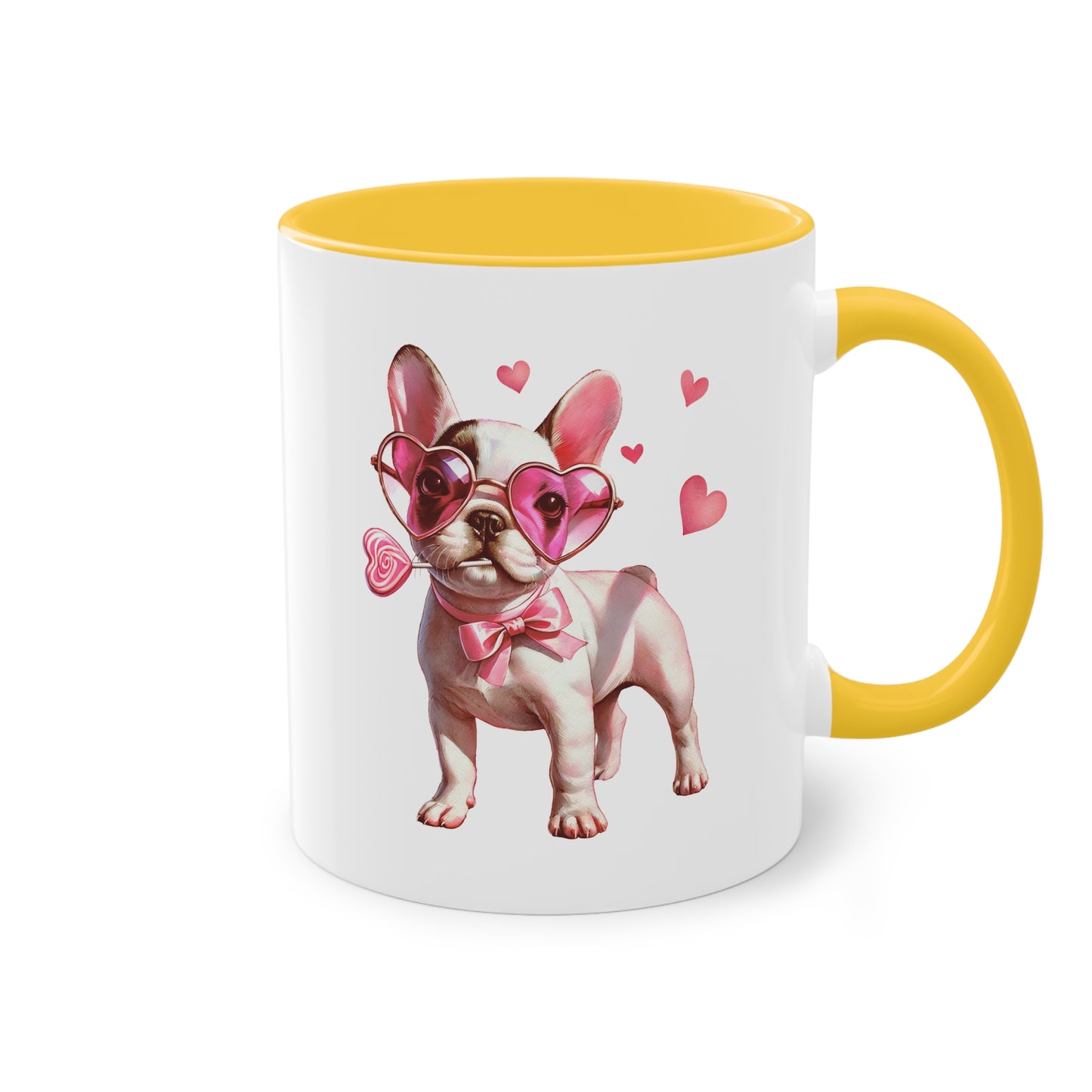 Süße French Bulldog Tasse mit Herzbrille für Hunde Fans