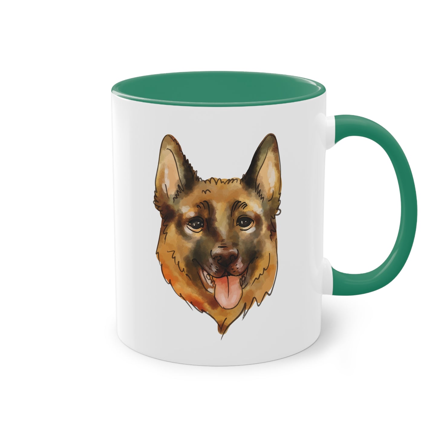 Schäferhund Tasse - Treuer Begleiter im Aquarellstil