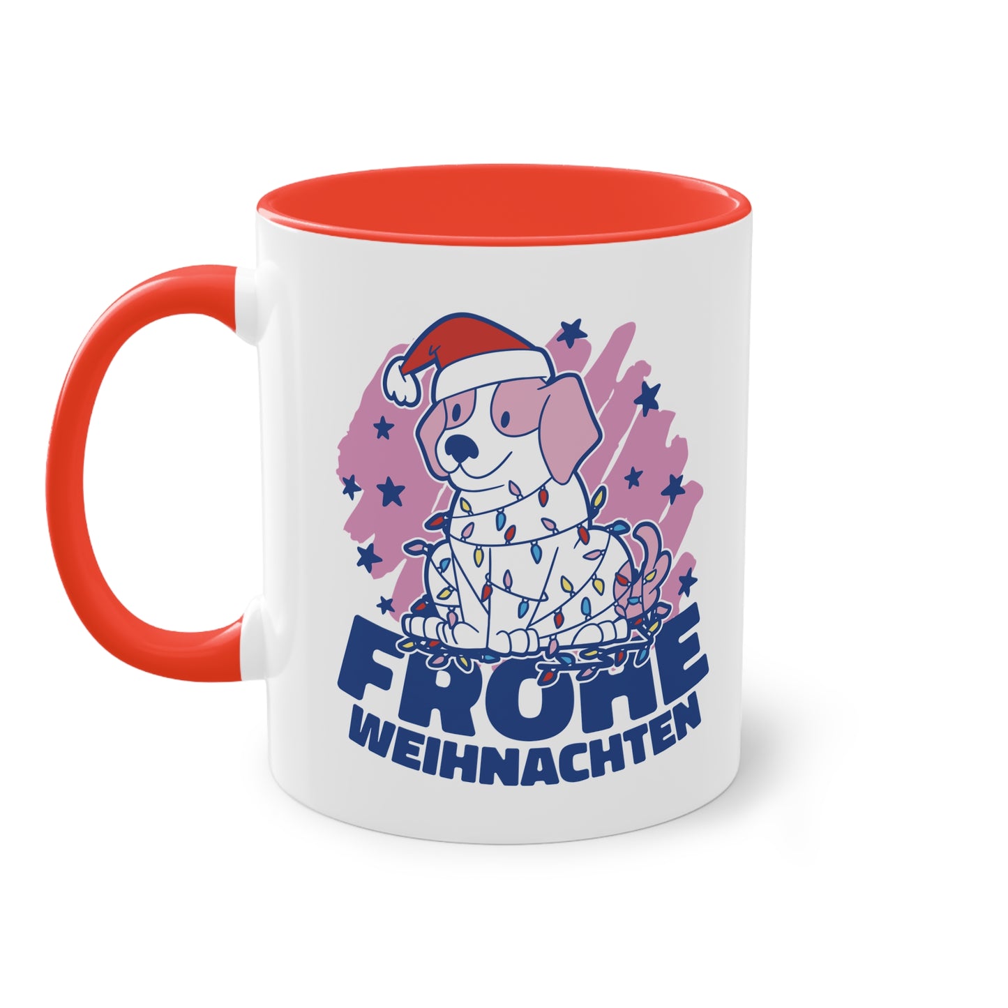 Frohe Weihnachten Hundetasse - Festliche Kaffeetasse für Hundefans