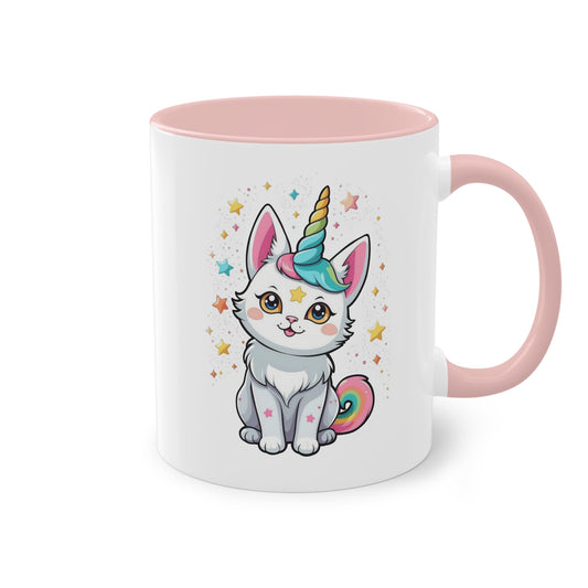 Magische Katzen-Einhorn Tasse - Keramik Tasse mit Einhornkatze Design