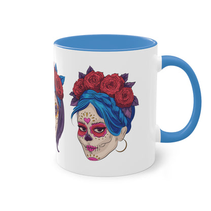 Día de los Muertos Tasse - Elegante Catrina-Designs mit Rosen